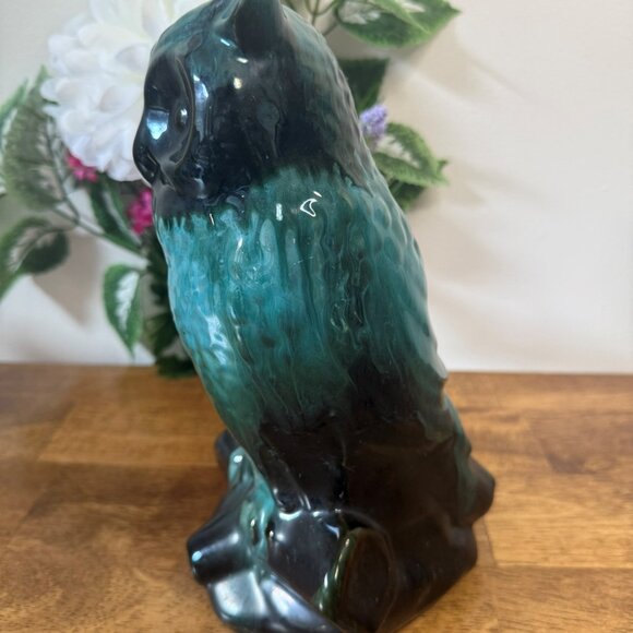 Blue Mountain Pottery Owl‎ Figurine Green Drip Glaze Canadian Vintage Ceramic - Picture 3 of 4